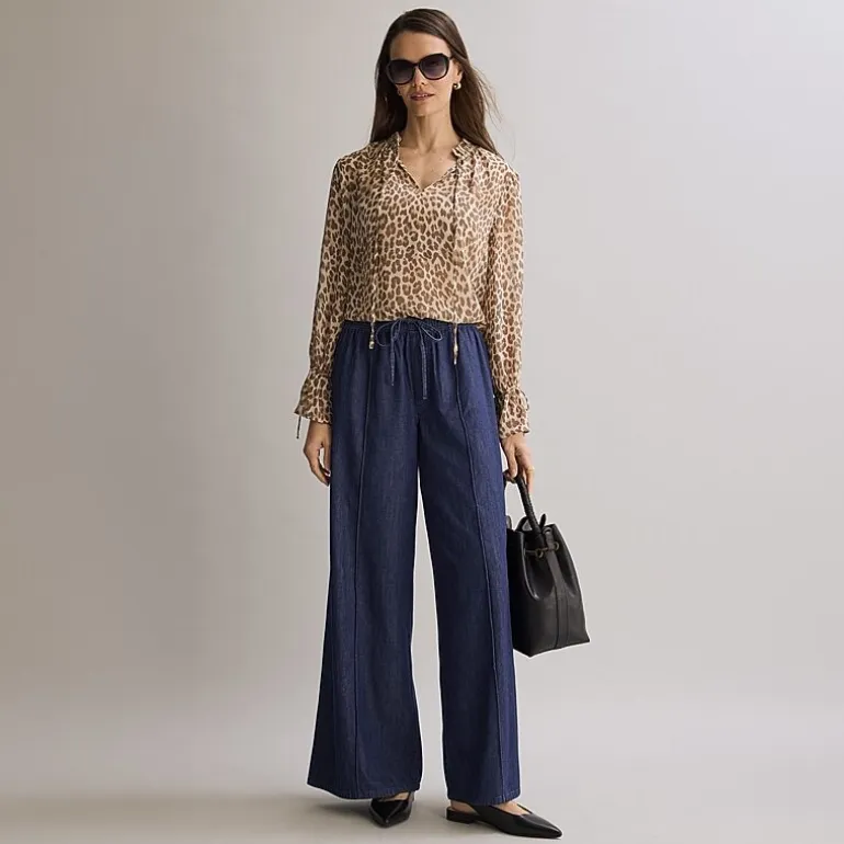 a.n.a Womens Mid Rise Wide Leg Jean