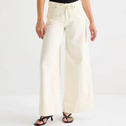 a.n.a Womens Mid Rise Wide Leg Jean