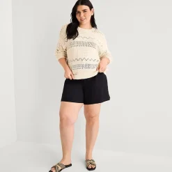 a.n.a Womens Plus Crew Neck Long Sleeve Pullover Sweater