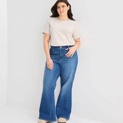 a.n.a Womens Plus Crew Neck Short Sleeve T-Shirt