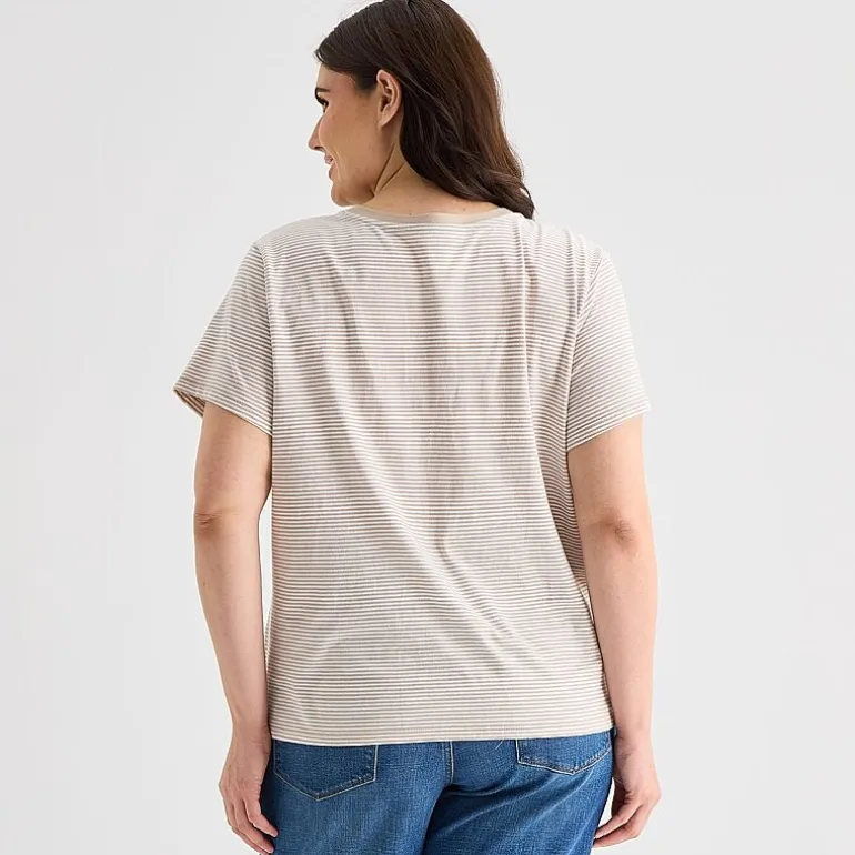 a.n.a Womens Plus Crew Neck Short Sleeve T-Shirt