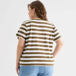 a.n.a Womens Plus Crew Neck Short Sleeve T-Shirt