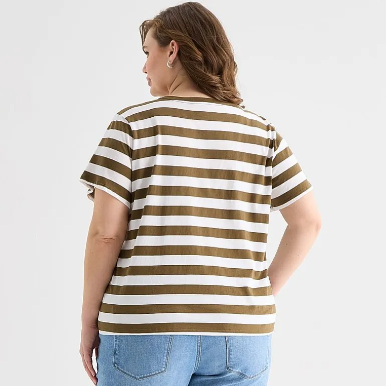 a.n.a Womens Plus Crew Neck Short Sleeve T-Shirt