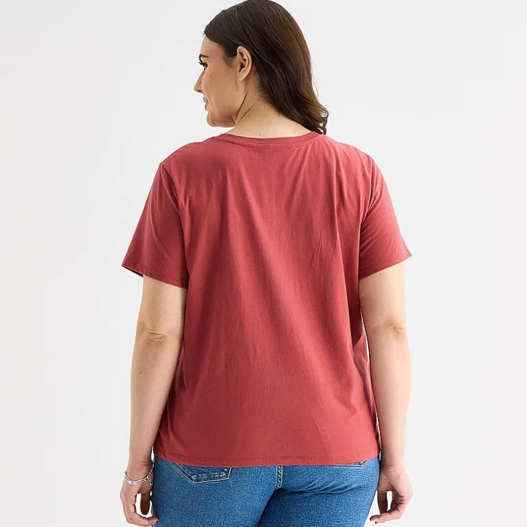 a.n.a Womens Plus Crew Neck Short Sleeve T-Shirt