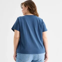 a.n.a Womens Plus Crew Neck Short Sleeve T-Shirt