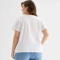 a.n.a Womens Plus Crew Neck Short Sleeve T-Shirt