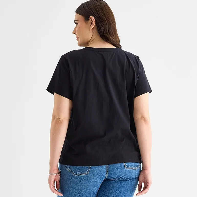 a.n.a Womens Plus Crew Neck Short Sleeve T-Shirt