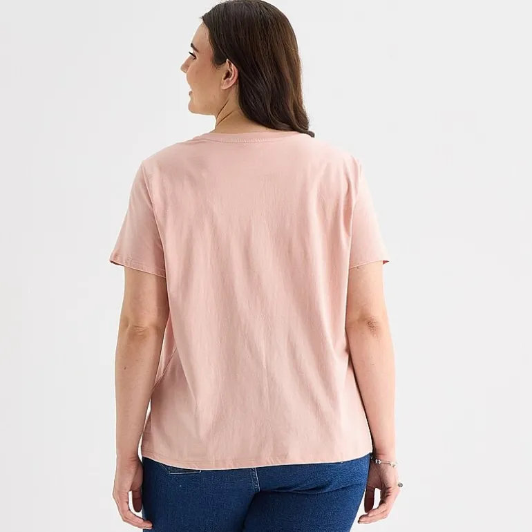 a.n.a Womens Plus Crew Neck Short Sleeve T-Shirt