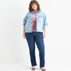 a.n.a Womens Plus Denim Midweight Jacket