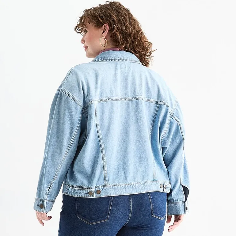 a.n.a Womens Plus Denim Midweight Jacket
