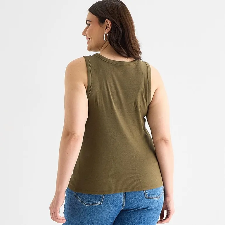 a.n.a Womens Plus High Neck Sleeveless Tank Top