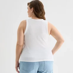 a.n.a Womens Plus High Neck Sleeveless Tank Top