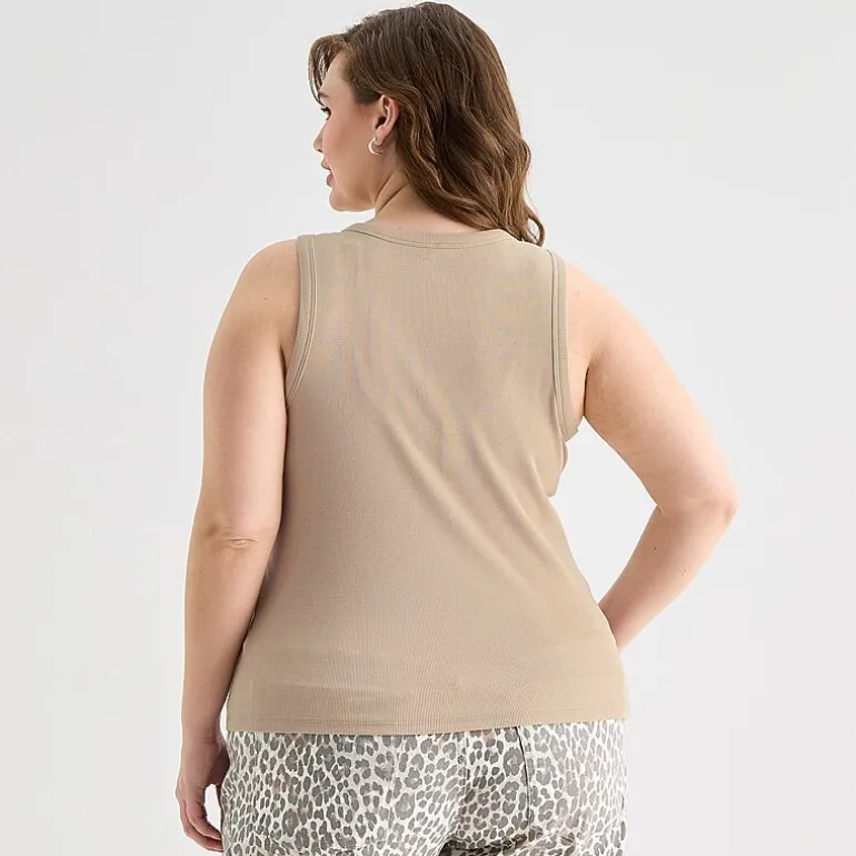 a.n.a Womens Plus High Neck Sleeveless Tank Top