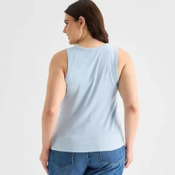 a.n.a Womens Plus High Neck Sleeveless Tank Top