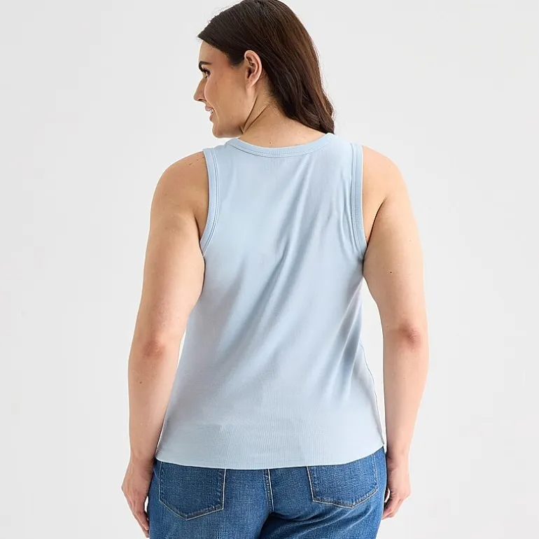 a.n.a Womens Plus High Neck Sleeveless Tank Top