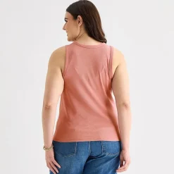 a.n.a Womens Plus High Neck Sleeveless Tank Top