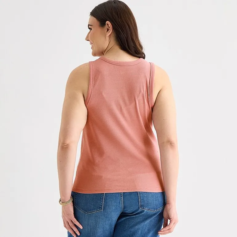 a.n.a Womens Plus High Neck Sleeveless Tank Top