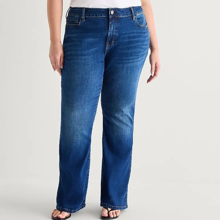 a.n.a Womens Plus High Rise Flare Leg Jean