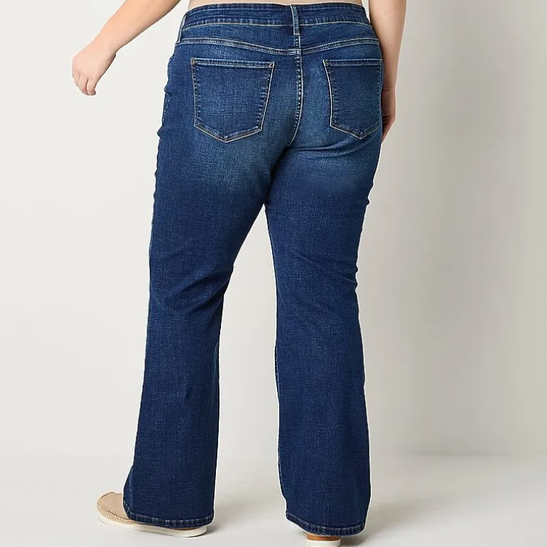 a.n.a Womens Plus High Rise Flare Leg Jean