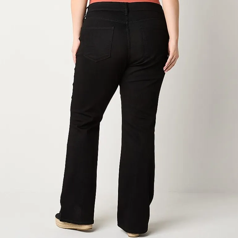 a.n.a Womens Plus High Rise Flare Leg Jean