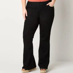 a.n.a Womens Plus High Rise Flare Leg Jean