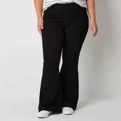 a.n.a Womens Plus High Rise Flare Leg Jean