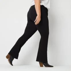 a.n.a Womens Plus High Rise Flare Leg Jean