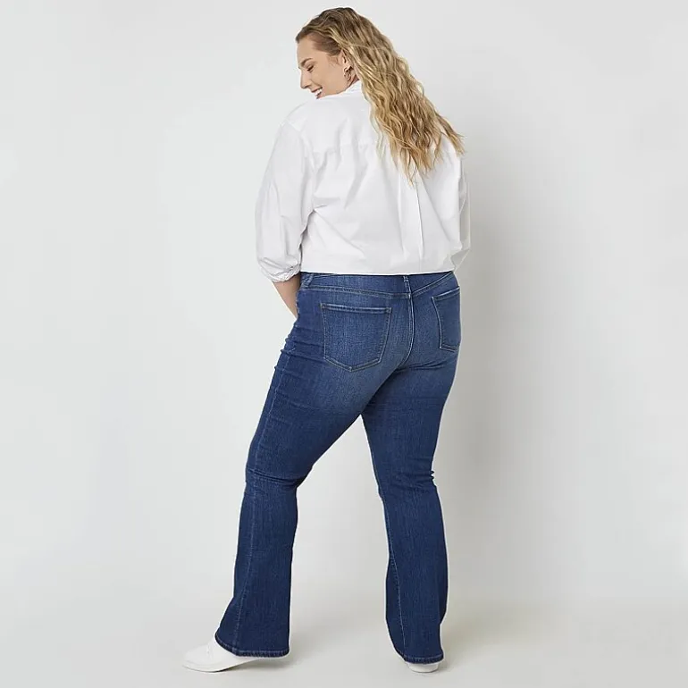 a.n.a Womens Plus High Rise Flare Leg Jean