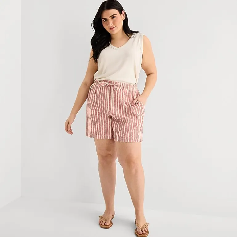 a.n.a Womens Plus High Rise 5" Pull-On Short