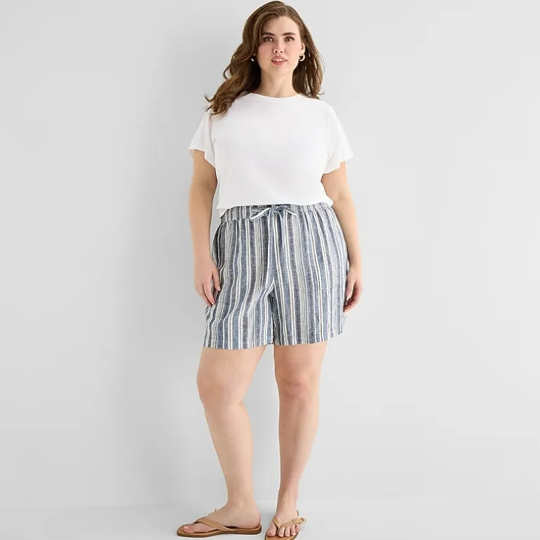 a.n.a Womens Plus High Rise 5" Pull-On Short