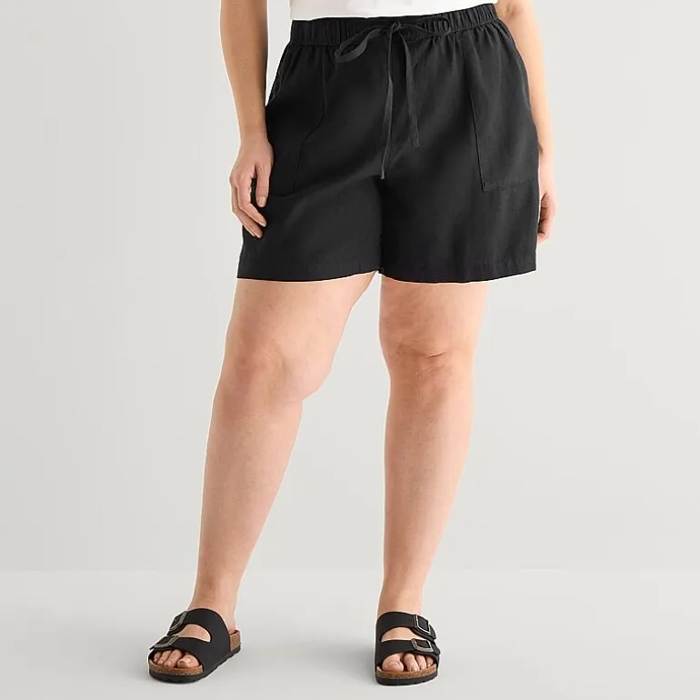 a.n.a Womens Plus High Rise 5" Pull-On Short