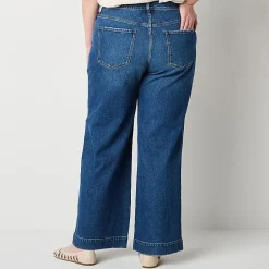 a.n.a Womens Plus High Rise Wide Leg Jean