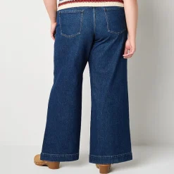 a.n.a Womens Plus High Rise Wide Leg Jean