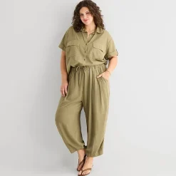a.n.a Womens Plus Short Sleeve Blouse