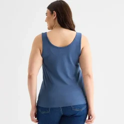 a.n.a Womens Plus U Neck Sleeveless Tank Top