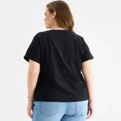 a.n.a Womens Plus V Neck Short Sleeve T-Shirt