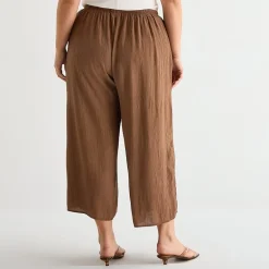 a.n.a Womens Plus Wide Leg Cropped Pant