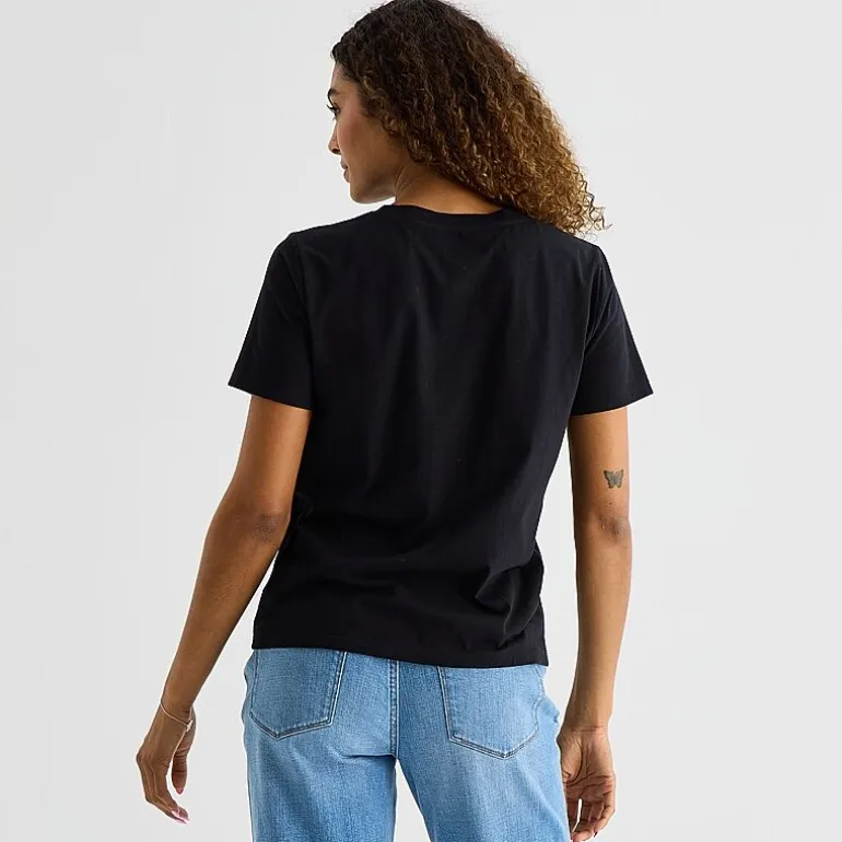 a.n.a Womens Round Neck Short Sleeve T-Shirt