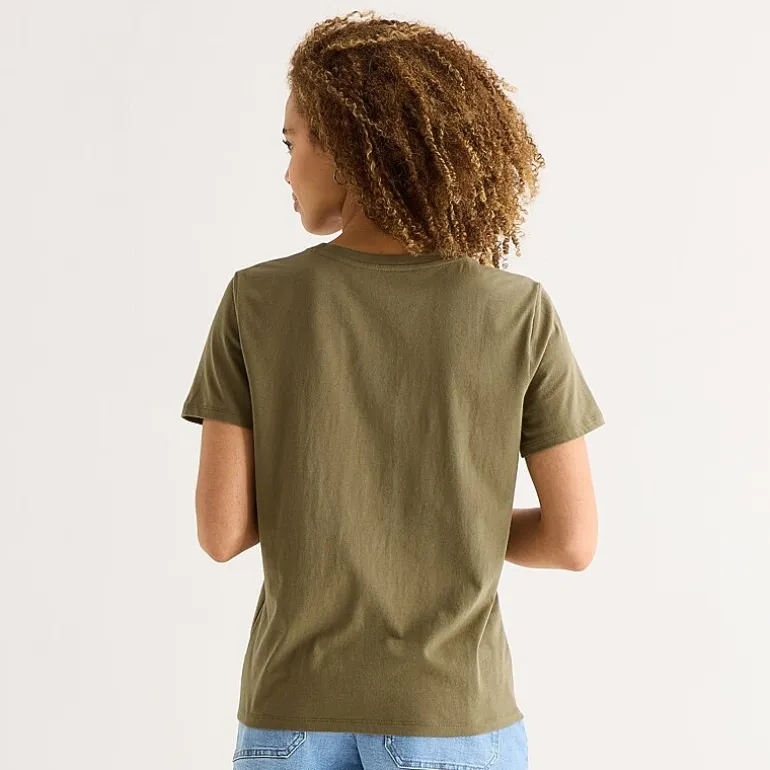 a.n.a Womens Round Neck Short Sleeve T-Shirt