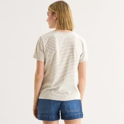 a.n.a Womens Round Neck Short Sleeve T-Shirt
