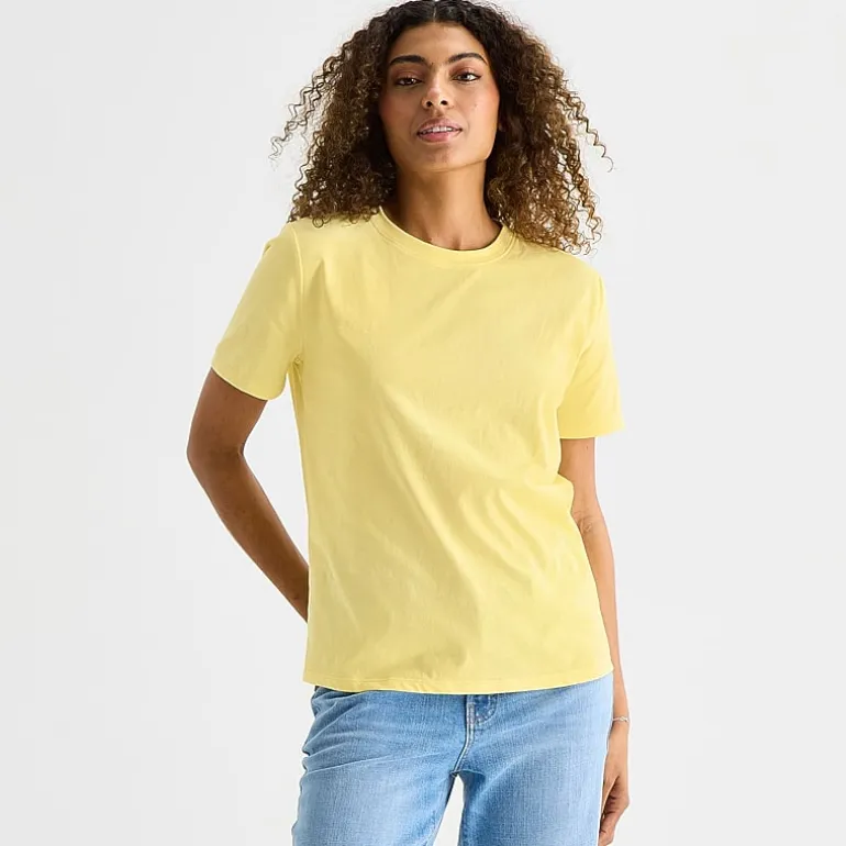 a.n.a Womens Round Neck Short Sleeve T-Shirt