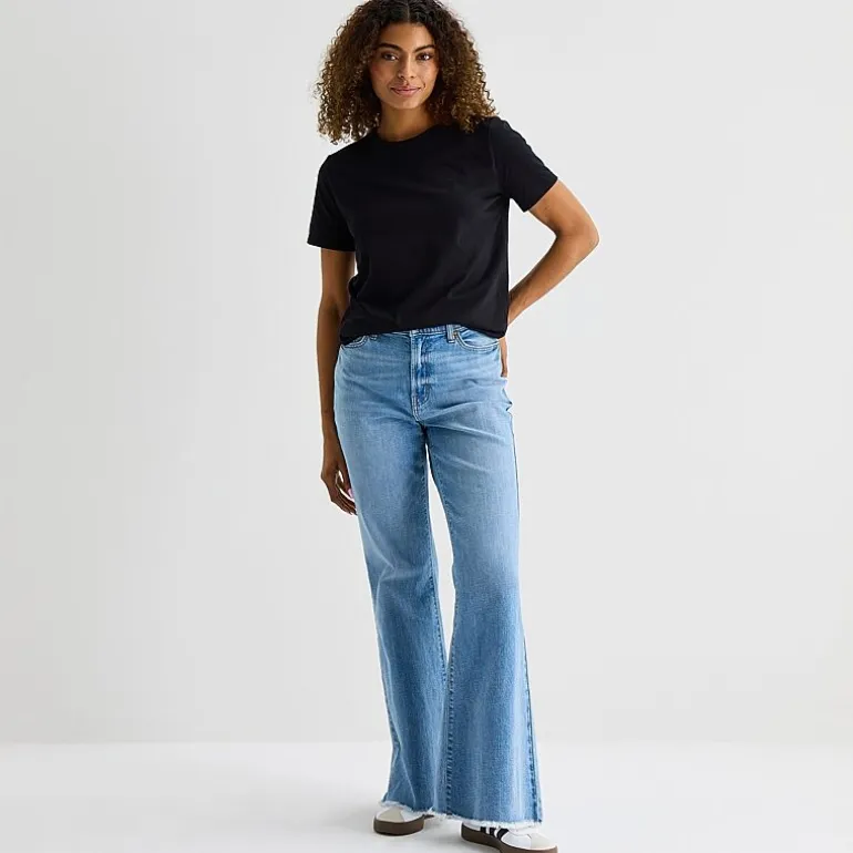 a.n.a Womens Round Neck Short Sleeve T-Shirt