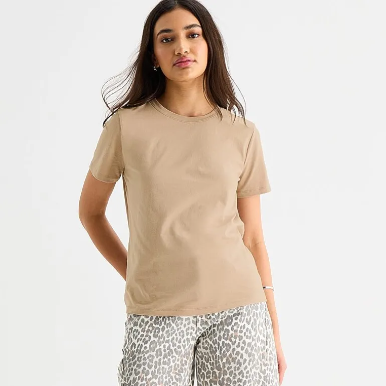 a.n.a Womens Round Neck Short Sleeve T-Shirt
