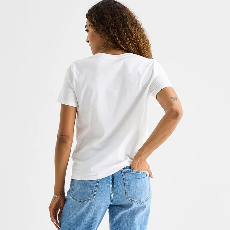 a.n.a Womens Round Neck Short Sleeve T-Shirt