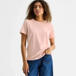 a.n.a Womens Round Neck Short Sleeve T-Shirt