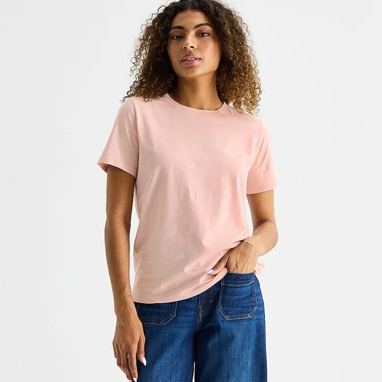 a.n.a Womens Round Neck Short Sleeve T-Shirt