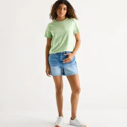 a.n.a Womens Round Neck Short Sleeve T-Shirt