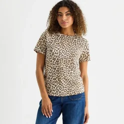 a.n.a Womens Round Neck Short Sleeve T-Shirt