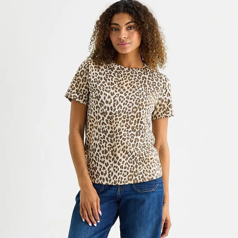a.n.a Womens Round Neck Short Sleeve T-Shirt