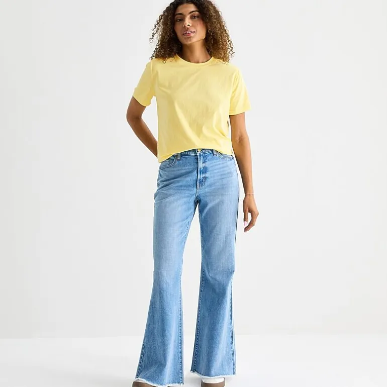 a.n.a Womens Round Neck Short Sleeve T-Shirt